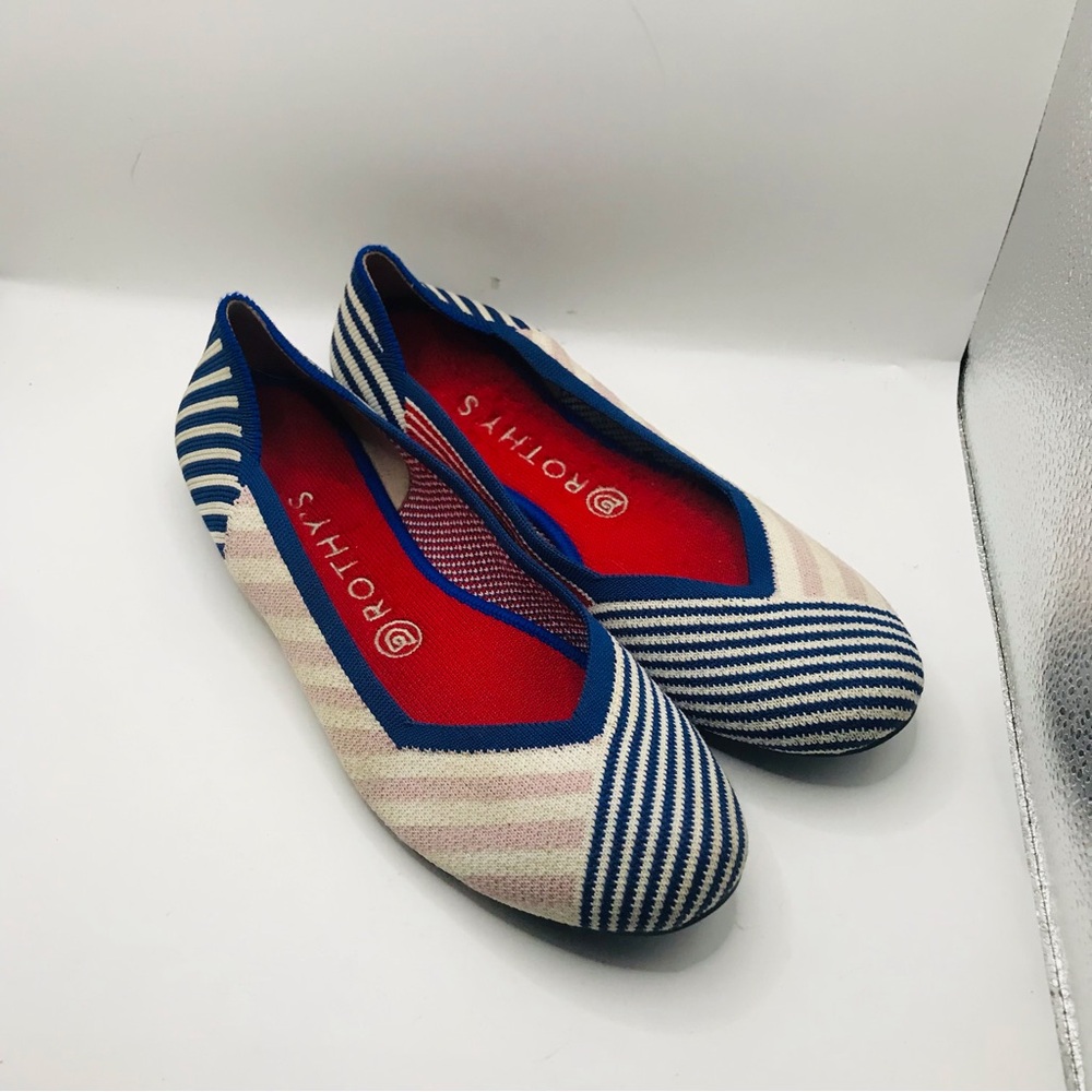 Rothy's Women’s Blue & Cream Striped‎ Flat - Picture 4 of 10
